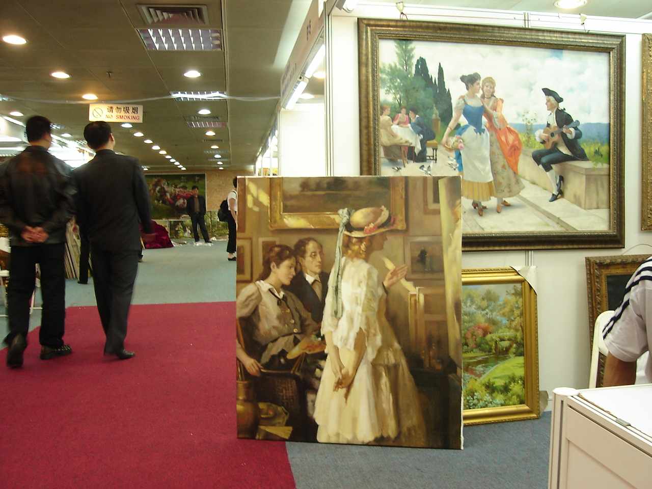 Oil paintings displayed at the Canton Fair.