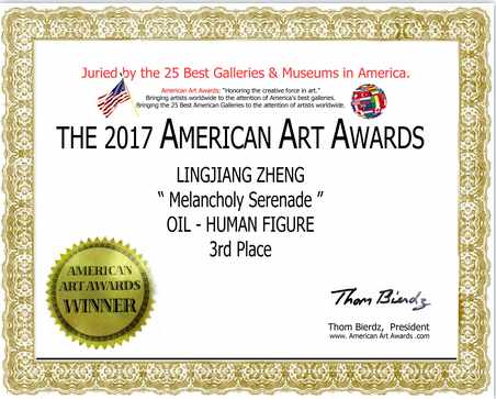 American Art Awards · Oil – Human Figure · 3rd Place · Melancholy Serenade.